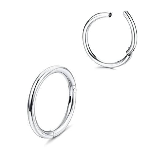 ORAZIO Nasenringe Hoop 316L Chirurgenstahl 16G Hypoallergen Nasenringe Septum Klappsegmentringe Lippenringe Knorpel Hoop Ohrring Conch Piercing Schmuck für Frauen von ORAZIO