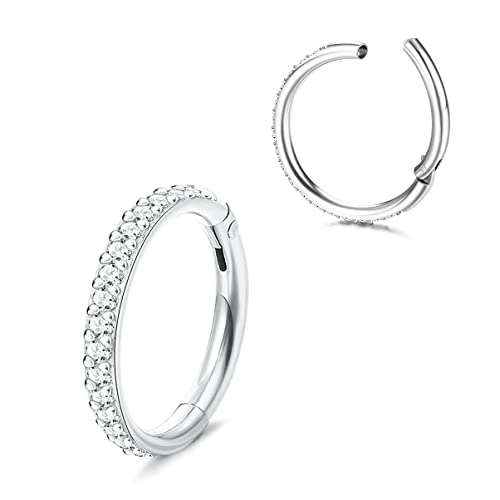 ORAZIO Nasenringe Hoop 316L Chirurgenstahl 16G Hypoallergen Nasenringe Septum Klappsegmentringe Lippenringe Knorpel Hoop Ohrring Conch Piercing Schmuck für Frauen von ORAZIO