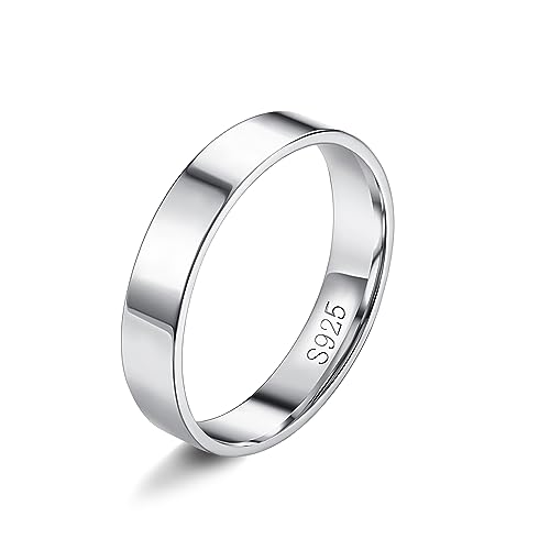 ORAZIO S925 Sterling Silber Ringe für Frauen Männer minimalistisch Daumen Stacking zierlich Aussage Ring hoch poliert Ewigkeit Hochzeit Band Ringe Komfort Fit Größe 5 bis 10 19 von ORAZIO