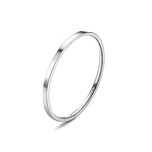 ORAZIO S925 Sterling Silber Ringe für Frauen Männer minimalistisch Daumen Stacking zierlich Aussage Ring hoch poliert Ewigkeit Hochzeit Band Ringe Komfort Fit Größe 5 bis 10 2 von ORAZIO