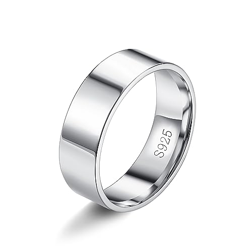 ORAZIO S925 Sterling Silber Ringe für Frauen Männer minimalistisch Daumen Stacking zierlich Aussage Ring hoch poliert Ewigkeit Hochzeit Band Ringe Komfort Fit Größe 5 bis 10 25 von ORAZIO