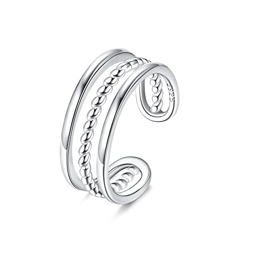 ORAZIO S925 Sterling Silber Zehenringe für Frauen Pfeil Unendlichkeit Vintage keltischen Knoten Gänseblümchen Blume stilvolle Zehenringe verstellbare Zehenband Ringe Sommer Strand Fuß Schmuck Set 2 von ORAZIO