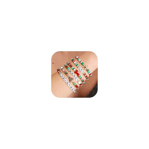 ORAZIO 6 Stück Weihnachtsarmband Damen Mädchen Perlen Armbänder Set Weihnachtsschmuck Stapelbare Schmuck Weihnachten Damen Armband Frauen ORAZIO 6 Stück Weihnachtsarmband Damen Mädchen Perlen Armbänder Set Weihnachtsschmuck Stapelbare Schmuck Weihnachten Damen Armband Frauen von ORAZIO