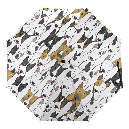 ORENZ Automatischer Regenschirm Bullterrier Hund Faltbare Regenschirme Leichte Winddichte Regenschirme Tragbare Reiseschirme ORENZ Automatischer Regenschirm Bullterrier Hund Faltbare Regenschirme Leichte Winddichte Regenschirme Tragbare Reiseschirme von ORENZ