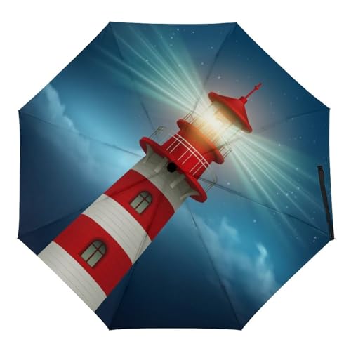 ORENZ Automatischer Regenschirm Leuchtturm Faltbare Regenschirme Leichte Winddichte Regenschirme Tragbare Reiseschirme ORENZ Automatischer Regenschirm Leuchtturm Faltbare Regenschirme Leichte Winddichte Regenschirme Tragbare Reiseschirme von ORENZ