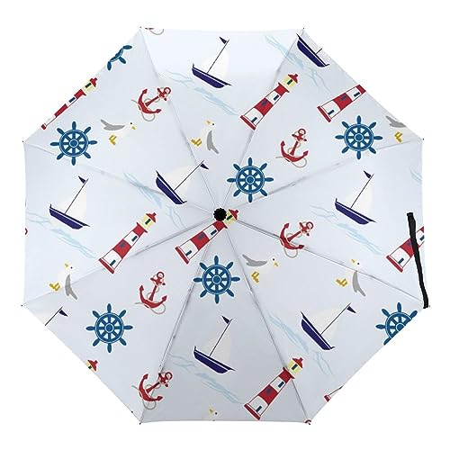 ORENZ Automatischer Regenschirm Leuchtturm Faltbare Regenschirme Leichte Winddichte Regenschirme Tragbare Reiseschirme ORENZ Automatischer Regenschirm Leuchtturm Faltbare Regenschirme Leichte Winddichte Regenschirme Tragbare Reiseschirme von ORENZ