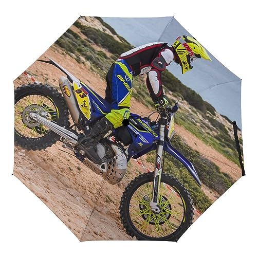 ORENZ Automatischer Regenschirm Motocross-Motorrad Faltbare Regenschirme Leichte Winddichte Regenschirme Tragbare Reiseschirme von ORENZ