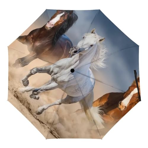 ORENZ Automatischer Regenschirm Pferde Faltbare Regenschirme Leichte Winddichte Regenschirme Tragbare Reiseschirme ORENZ Automatischer Regenschirm Pferde Faltbare Regenschirme Leichte Winddichte Regenschirme Tragbare Reiseschirme von ORENZ