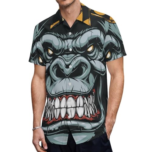 ORENZ Herrenhemd Mit Kurzen Ärmeln AFFE Button Down Hemden Für Männer von ORENZ