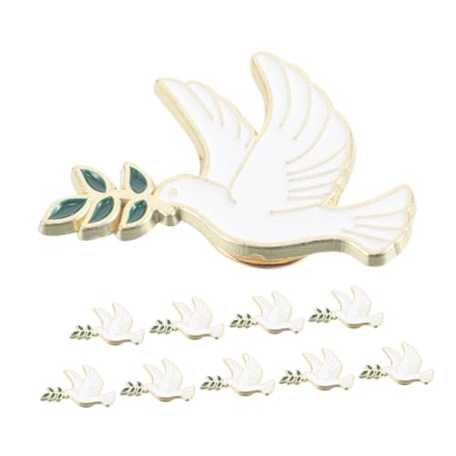 ORFOFE 10 Stück Frauen Broschen Friedensdove Anstecknadel mit Olivenzweig Metall Vogel Pin für Kleidung Jacken Pullover und Schals Eleganter Schmuck für Alltag und Besondere Anlässe von ORFOFE