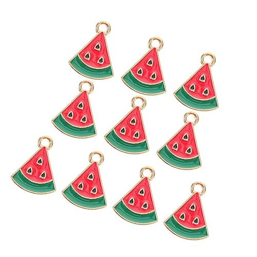 ORFOFE 10 Stück Teiliges Bunte Legierungs Wassermelonen Anhänger Mini Diy Charms für Ohrstecker Armbänder Schmuckherstellung Vielseitig Kombinierbar Langlebig Schützend für Erwachsene von ORFOFE