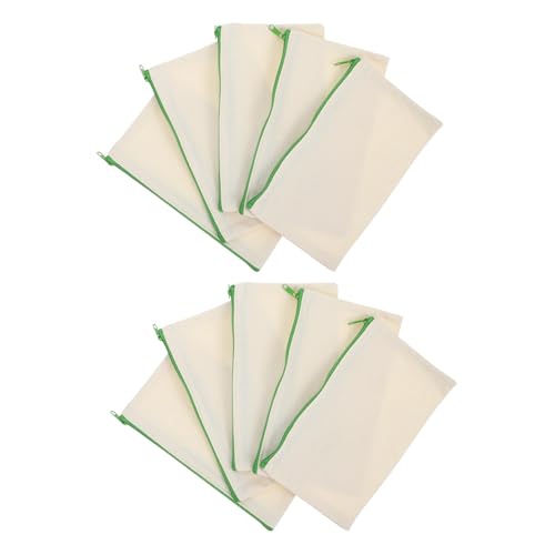 ORFOFE 10 Stück Teiliges Canvas Federmäppchen mit Glattem Reißverschluss Vielseitige Kosmetiktasche und Stiftemäppchen zum Bemalen Leere DIY Stofftaschen für Schule und Zufällige Farbe von ORFOFE
