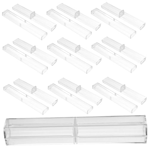 ORFOFE 10 Stück Teiliges Transparentes Stifteetui mit Quadratischem Design Klarer Pen Container Robuster Schulstiftehalter Geeignet für Kugelschreiber Bleistifte Pinsel Praktische von ORFOFE
