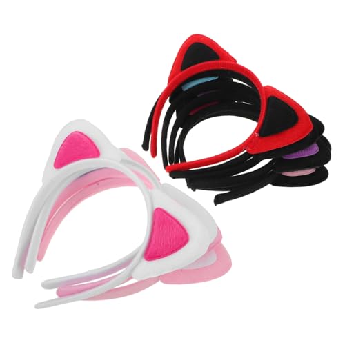 ORFOFE 10 Stück Teiliges Weiches Katzenohren Haarreif Plüschige Tierische Ohrreifen für Frauen Hautfreundlich und Bequem Vielseitiges Party Kostümzubehör für Cosplay und Festliche Anlässe von ORFOFE