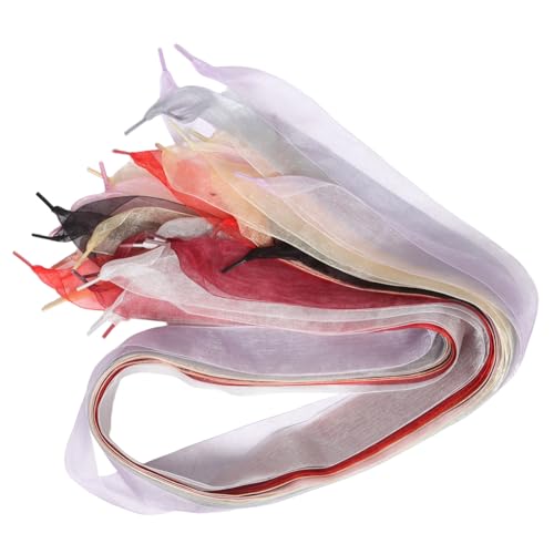 ORFOFE 11 Paare Chiffon Schnürsenkel Flach Satin Schuhbänder für Damen Sneaker Canvas Schuhe Ersatz Schnürsenkel Bunte Schnürbänder für Freizeit und Sport von ORFOFE