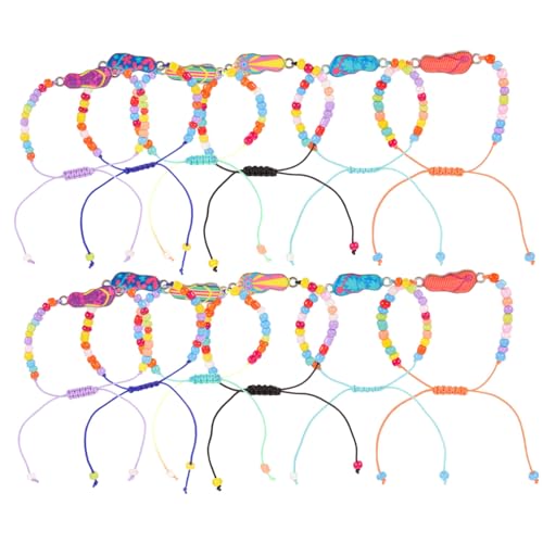 ORFOFE 12 Stück Teiliges Flip flops Armband Verstellbares Perlenarmband mit Schickem Ölgetropfte Flechttechnik Modisches Strandaccessoire für Damen und Herren von ORFOFE