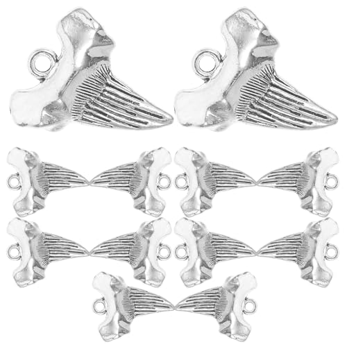ORFOFE 12 Stück Teiliges Haifischzahn anhänger in Antikem Silber für DIY Schmuckherstellung Kleine Charms mit Aufhängung für Halsketten Armbänder Schlüsselanhänger und Kreative von ORFOFE