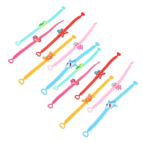 ORFOFE 12 Stück Teiliges Verstellbares Armband aus PVC mit Bunten Meeres Tieren Cartoon Design Komfortabel und Glatt als Party Dekoration und Modisches Accessoire für Mädchen von ORFOFE