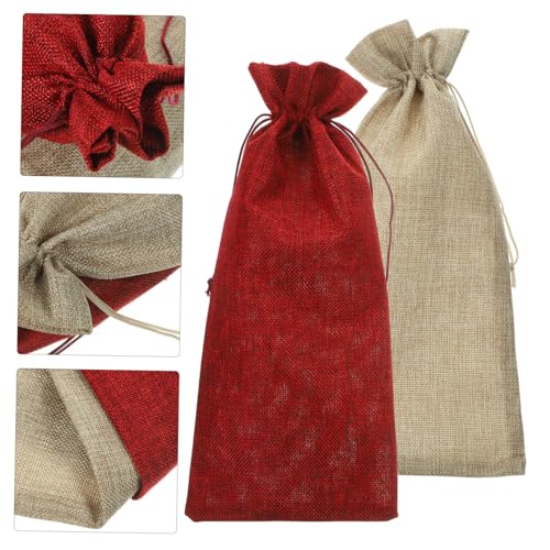 ORFOFE 12 Stück Teiliges Weinflaschen geschenktüten Strapazierfähigem Jutestoff mit Kordelzug Wiederverwendbare Tragetaschen für Weinflaschen für Geschenkverpackung und Partys von ORFOFE