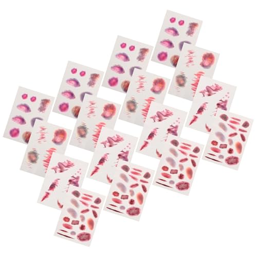 ORFOFE 16 Blatt Teiliges Temporäre Narben Tattoos Realistische Halloween Wunden und Prellungen Einfach Anzubringende Zombie Makeup Sticker für Cosplay Karneval Maskerade und Party von ORFOFE