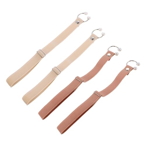 ORFOFE 2 Paare Elastische Abnehmbare High Heel Schuhriemen Rutschfeste Flexible Anti löse Schnürsenkel für Damen Strapazierfähige Halterung und Dekoratives Accessoire in Beige und Rosa von ORFOFE