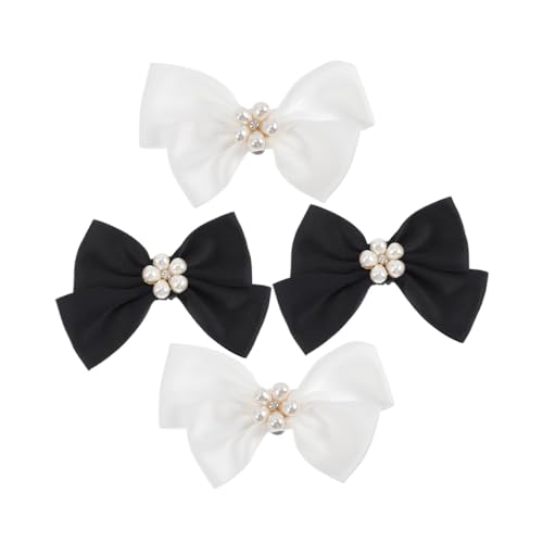 ORFOFE 2 Paare Elegante Schuhclips mit Schleifen dekor Abnehmbare Schuhschnallen für Damen Pumps Modischer Schuhschmuck für Hochzeit Abend und Party Vielseitige Schuhanhänger in Weiß und von ORFOFE