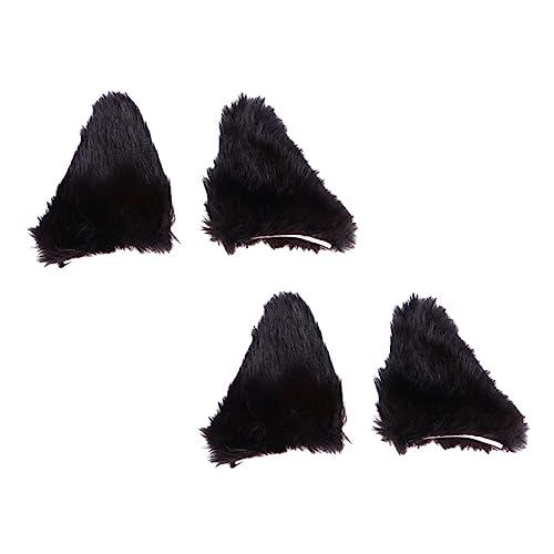 ORFOFE 2 Paare Plüsch Katzenohren Haarspangen Süße Cosplay Party Haarklammern Weiche Haarclips für Mädchen und Frauen Geeignet für Halloween Geburtstage und Festliche Anlässe von ORFOFE