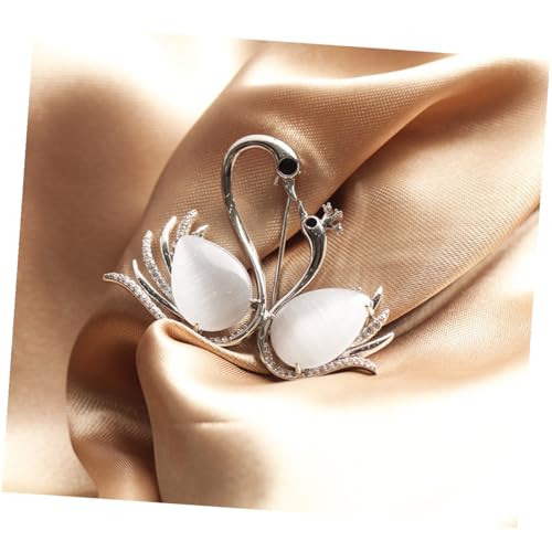 ORFOFE 2 STÜCK Elegante Schwan brosche mit Opal effekt Modischer Brustschmuck für Hochzeit Party und Alltag Stilvolle Tier anstecknadel in Gold Silberoptik Farblich Zufällige Farbe von ORFOFE