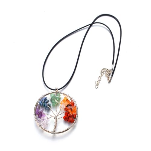 ORFOFE 2 STÜCK Lebensbaum Kette Damen mit Bunten Naturstein perlen Handgefertigt Symbolisch für Weisheit und Gesundheit Geschenk für Frauen und Freundinnen von ORFOFE