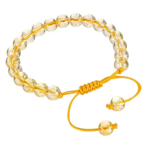 ORFOFE 2 Stk. Verstellbares Citrin Armband Damen Mädchen Schmuck Bequeme Perlenarmbänder Natürliche Edelsteine Eleganter Modeschmuck Für Alltag Geschenk von ORFOFE