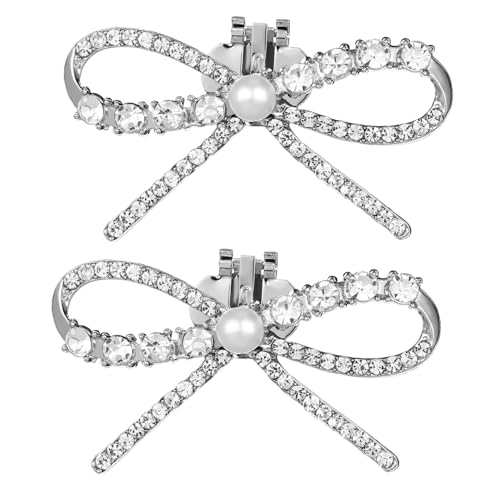 ORFOFE 2 Stück Abnehmbare Strass Schleifen Schuhclips Eleganter Schuhschmuck mit Funkelnden Charms Vielseitig für High Heels Sandalen und Flats Damen Accessoires für Festliche Anlässe von ORFOFE