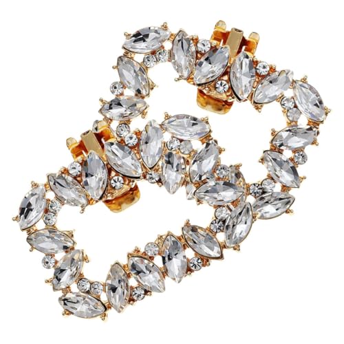 ORFOFE 2 Stück Abnehmbare Strass Schuhclips Damen Glänzende Metall Schuhschnallen Modische Schuhdekoration für Hochzeiten Partys Langlebige Zinklegierung Passend für High Heels und von ORFOFE