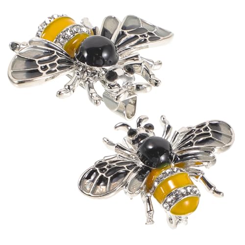 ORFOFE 2 Stück Bienenbrosche Glänzend Langlebig Leicht Damen Anstecknadel Modisches Schmuckaccessoire für Kleidung Schal und Hut von ORFOFE