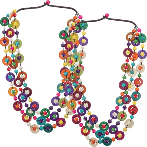 ORFOFE 2 Stück Bunte Boho Halskette aus Kokosnussschale und Holzperlen Ethno Schmuck Lange Damenketten Vintage Stil für Strand Party Hochzeit Geschenk ORFOFE 2 Stück Bunte Boho Halskette aus Kokosnussschale und Holzperlen Ethno Schmuck Lange Damenketten Vintage Stil für Strand Party Hochzeit Geschenk von ORFOFE