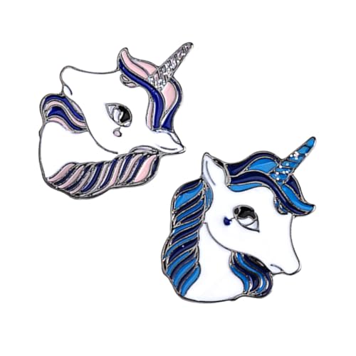 ORFOFE 2 Stück Bunte Einhorn Broschen Kreative Anstecknadeln Modische Schmuckaccessoires für Damen und Herren für Kleidung Taschen und Jacken von ORFOFE