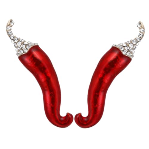 ORFOFE 2 Stück Chili Anstecknadeln Brooch Pin aus Langlebiger Metalllegierung mit Kräftigem Rot und Auffälliges Gemüse design Sichere Befestigung Vielseitiges Accessoire für Jacken von ORFOFE