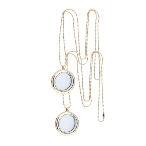 ORFOFE 2 Stück DIY Mini Fotoanhänger Halskette aus Legierung und Glas Runder Bilderrahmen Anhänger für Personalisierte Schmuckherstellung Leichter und Praktischer Fotoanhänger für Damen von ORFOFE