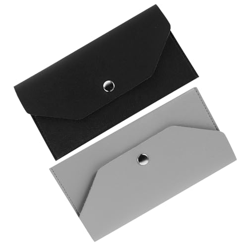 ORFOFE 2 Stück Damen Geldbörse PU Vintage Münztasche mit Druckknopf Sicherer Verschluss Kartenhalter und Stifteetui Tragbar für Damen Mädchen Shopping Reise Essentials von ORFOFE