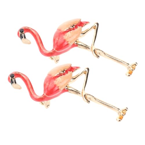 ORFOFE 2 Stück Flamingo Broschen aus Legierung Rot Modische Anstecknadeln für Damen und Mädchen Vielseitiger Schmuck für Party Hochzeit Mantel Kleid und Tasche von ORFOFE