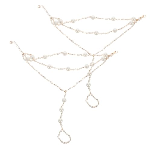 ORFOFE 2 Stück Fußkettchen mit Perlen und Quaste Leichtes Atmungsaktives Schmuck Accessoire für Damen Sommerlich Vielseitig Kombinierbar für Strand Party und Urlaub von ORFOFE