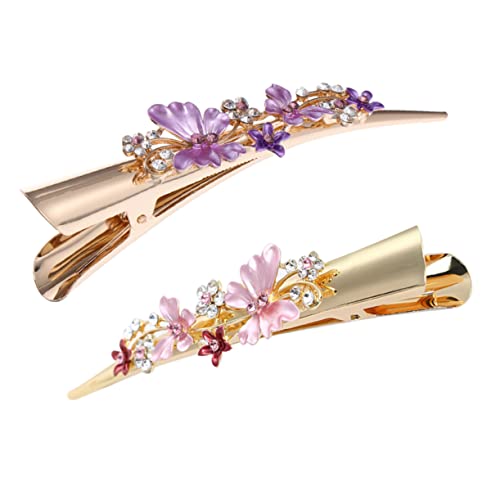 ORFOFE 2 Stück Große Damen Haarspange Blüten Design Haarklammer für Alltag und Party Robustes Legierungs Duckbill Clip Modischer Haarschmuck für Frauen und Mädchen Teiliges in und Rosa von ORFOFE