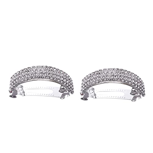 ORFOFE 2 Stück Haarklammern Glitzernde Haarspangen aus Legierung für Damen und Mädchen Eleganter Haarschmuck für Jeden Haartyp Silber von ORFOFE