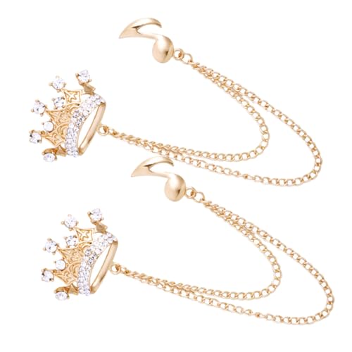 ORFOFE 2 Stück Herren Broschen Anstecknadeln mit Kronen Noten design Goldfarbene Schmuck broschen für Hemd und Sakko Modische Anstecker für Jacken und Mäntel von ORFOFE