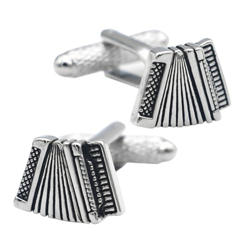 ORFOFE 2 Stück Herren Manschettenknöpfe Handgefertigt Metall Schwarz Musikmotiv Handgelenk Schmuck Hemdaccessoires für Hochzeit Anzug Festliche Anlässe von ORFOFE