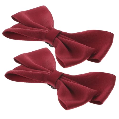 ORFOFE 2 Stück Hochwertige Hochzeit Schuhclips Schleifen Schuhschnallen Abnehmbar Braut Party Schuhdeko Weinrot für High Heels Pumps Mules von ORFOFE