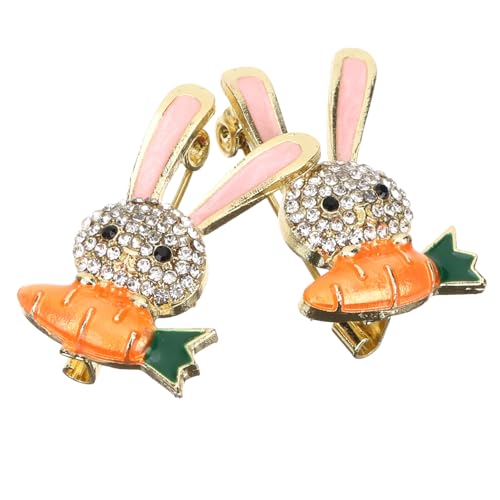 ORFOFE 2 Stück Kaninchen Broschen aus Robustem Cartoon Anstecknadeln für Damen Kleidung Schal und Hut Langlebige Lapel Pins Modisches Accessoire für Alltag und Festliche Anlässe von ORFOFE