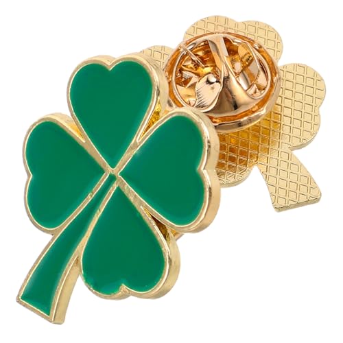 ORFOFE 2 Stück Kleeblatt Brosche Damen Schmuck Glücksbringer Anstecknadel Irischer Shamrock Pin für Hochzeit Party St Patrick Day Accessoire Kompakt Elegant Geschenk von ORFOFE