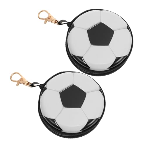 ORFOFE 2 Stück Kleine Blechgeldbörse Fußball Design Kompakte Münztasche mit Reißverschluss Leichte Cartoon Aufbewahrungsbox für Kleingeld Praktisches Portemonnaie für Reisen und Alltag von ORFOFE