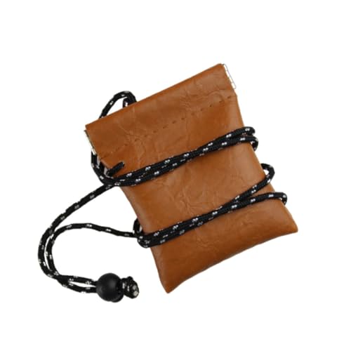 ORFOFE 2 Stück Mini Geldbörse Klein mit Großem Fassungsvermögen Münzbeutel aus Gelb Strukturiertem Kraftpapier Vielseitiger Münzorganizer für und Herren für Reisen und Alltag von ORFOFE