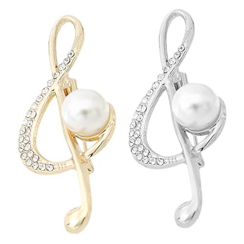 ORFOFE 2 Stück Musikalische Noten Brosche Modische Anstecknadeln aus Zinklegierung für Damen Eleganter Schmuck für Kleidung und Accessoires Vielseitig Tragbar bei Besonderen Anlässen von ORFOFE